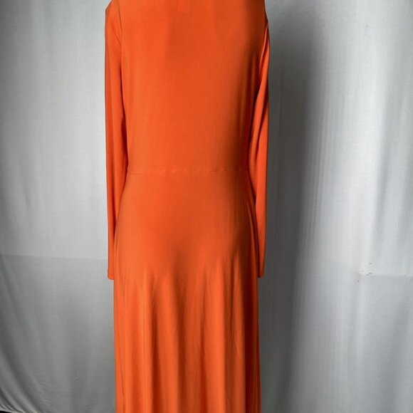 NEW JOSEPH RIBKOFF Women's Midi Wrap Dress – Size 10 – Orange – Fit & Flare - Picture 7 of 9